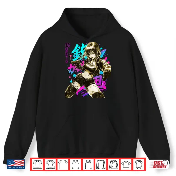Hoodie Anime Waifu Sketch Line Art Manga Graffiti Graphic Shirt
