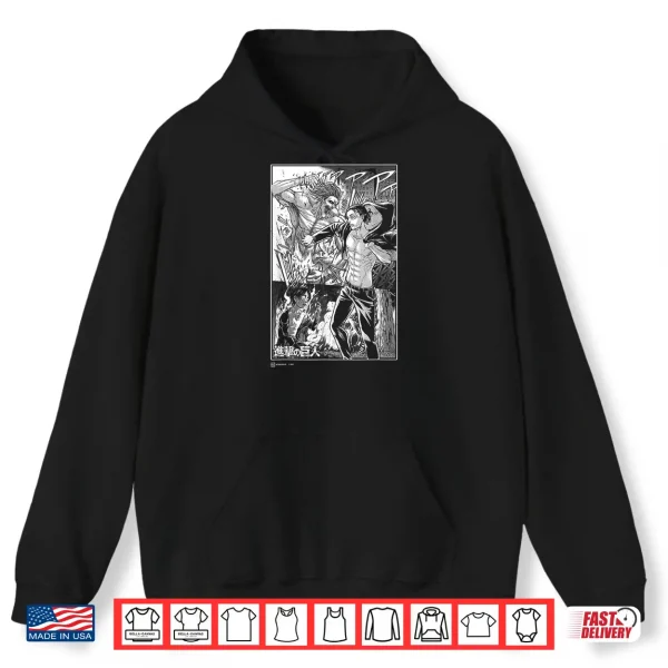 Hoodie Attack on Titan Eren Yeager Titan Transformation Manga Style Shirt