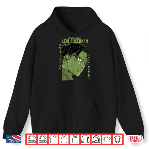 Hoodie Attack on Titan Levi Ackerman Japanese Manga Face Portrait Shirt