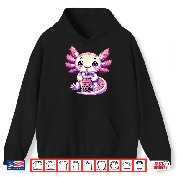 Hoodie Axolotl Bubble Boba Tea Anime Cute Kawaii Axolotl Shirt