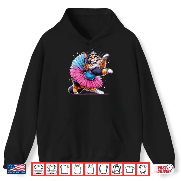 Hoodie Ballerina Maine Coon Cat Dancing Shirt