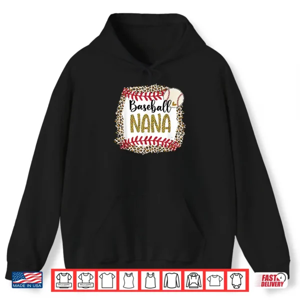 Hoodie Baseball Nana Leopard Baseball Nana For Mothers Day Shirt