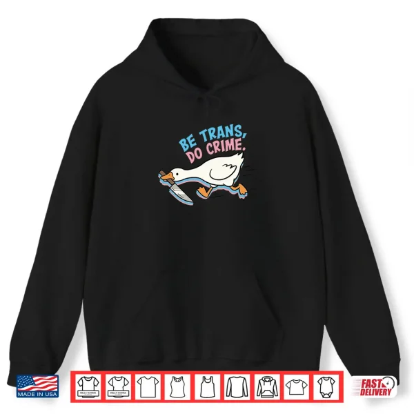 Hoodie Be Trans Do Crime Transgender Silly Goose LGBTQ Pride Month Shirt