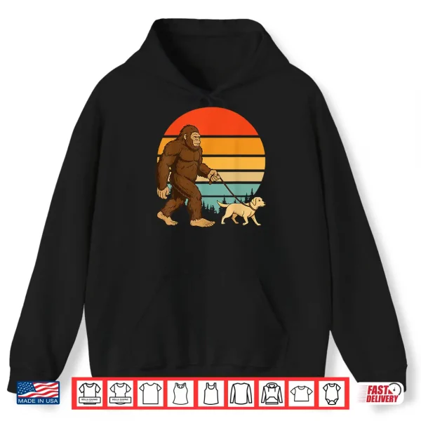 Hoodie Bigfoot Labrador Retriever Retro Dog Vintage Shirt