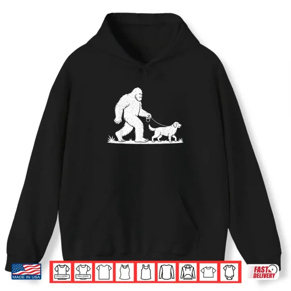 Hoodie Bigfoot and Golden Retriever Canine Lover Dog Owner Shirt