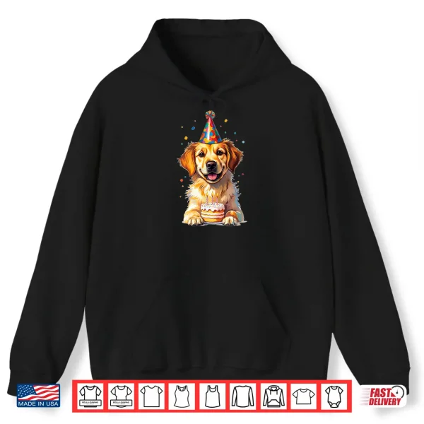 Hoodie Birthday Golden Retriever Party Dog Shirt