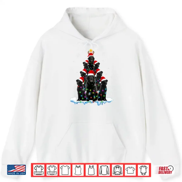 Hoodie Black Labrador Santa Christmas Tree Lights Xmas Dog Dogmas Shirt
