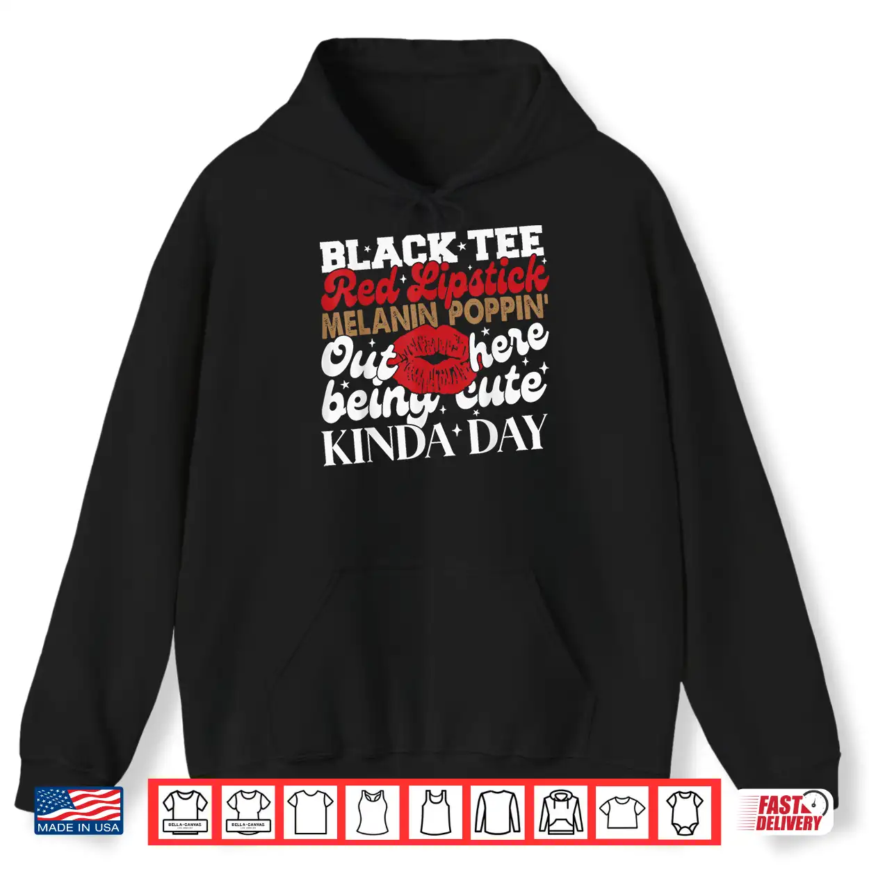 Black Tee Red Lipstick Melanin Juneteenth Black History Shirt Black Tee Red Lipstick Melanin Juneteenth Black History Shirt