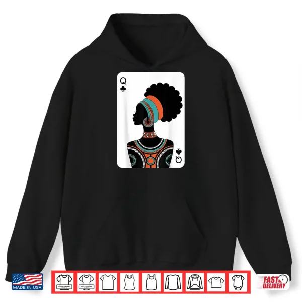 Hoodie Black Woman Queen Card Shirt