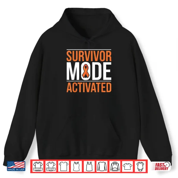 Hoodie Bone Marrow Orange Ribbon Acute Myeloid Leukemia Awareness Shirt