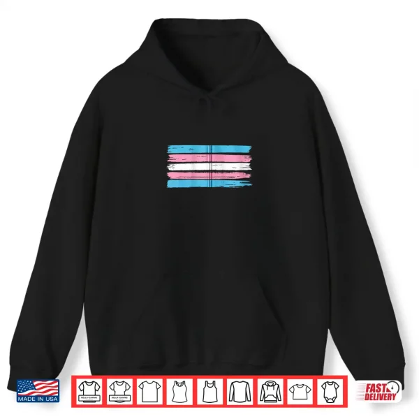 Hoodie Brush Painting Gay Pride Month LGBTQ Flag Transgender Shirt