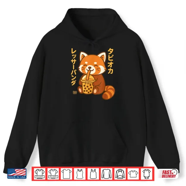 Hoodie Bubble Tea Red Panda Boba Kawaii Tapioka Anime Cute Shirt
