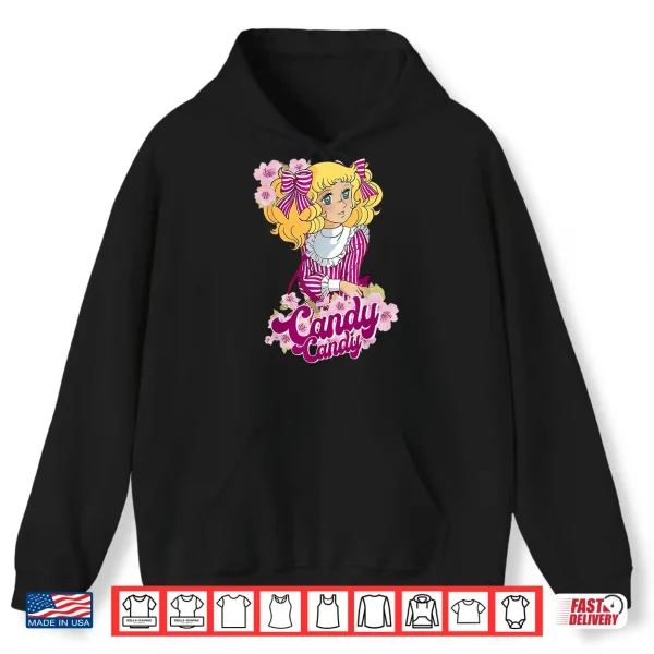 Hoodie Candy Candy Pink Cartoon Japanese 80s Vintage Anime Manga Shirt