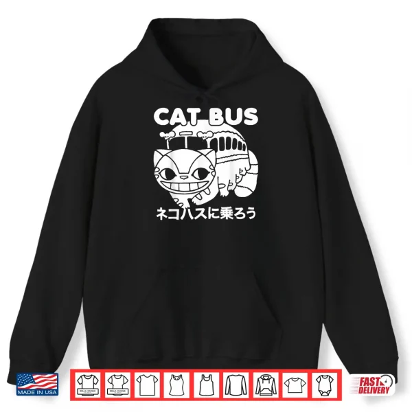 Hoodie Cat Bus Anime Style Japanese Retro Gift for Fan Shirt