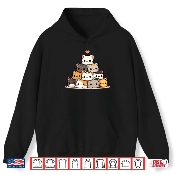 Hoodie Cat Cute Kitty Cats Anime Kawaii Neko Women Girls Shirt