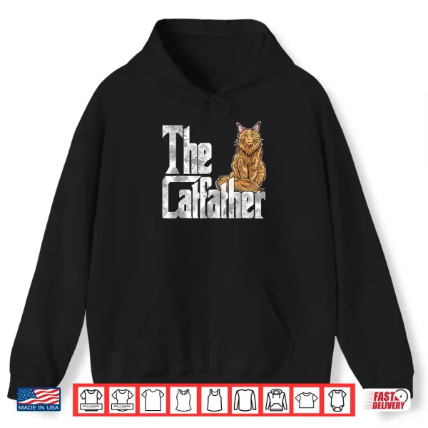 Hoodie Cat Dad The Catfather Maine Coon Cat Father Kitty Daddy Shirt