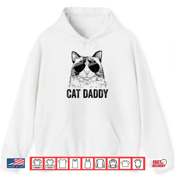Hoodie Cat Daddy Vintage Ragdoll Cat Dad Fathers Day Shirt