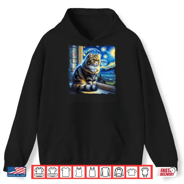 Hoodie Cat Exotic Shorthair Starry Night Exotic Shorthair Shirt