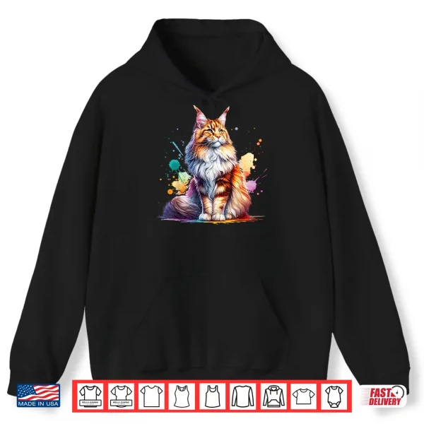 Hoodie Cat Maine Coon Professional Minimalist Modern Graphic Identity Shirt