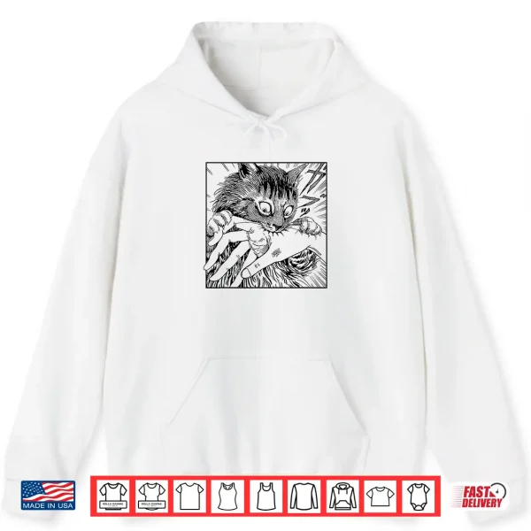 Hoodie Cat bite anime Shirt 2