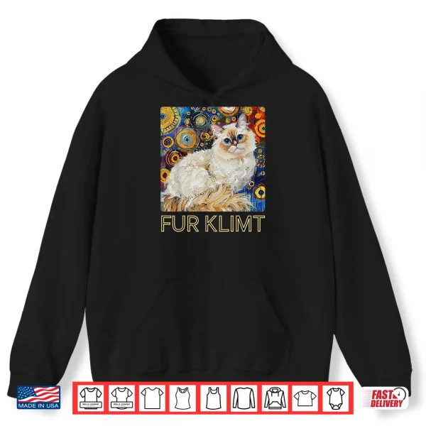 Hoodie Cat in Klimt Painting Cat Lover Ragdoll Cat Artist Shirt