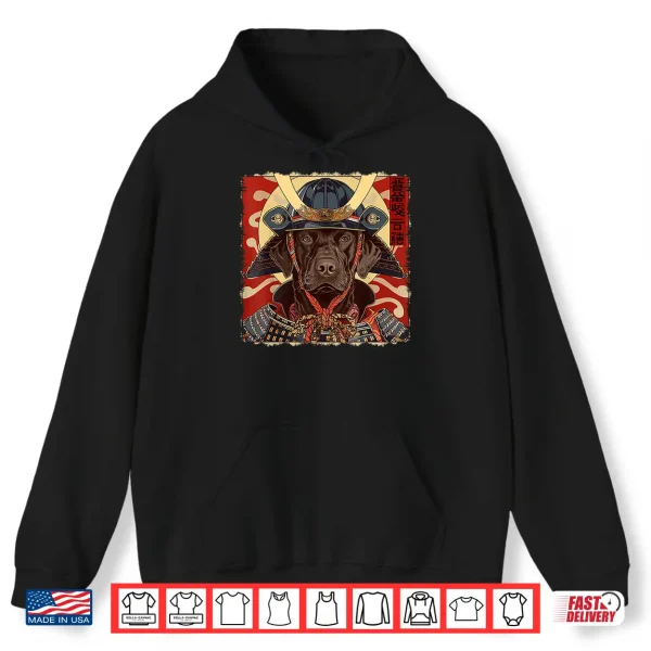 Hoodie Chocolate Lab Labrador Retriever Dog Japanese Art Samurai Shirt