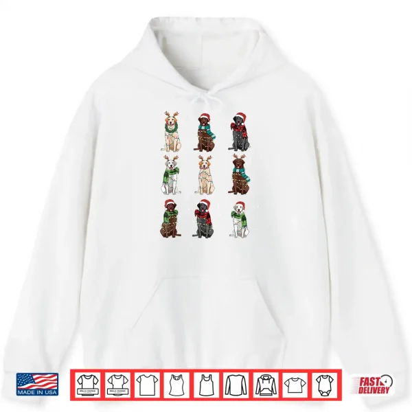 Hoodie Christmas Lights Labrador Dog Lover Funny Xmas Dogs PJ Gifts Shirt