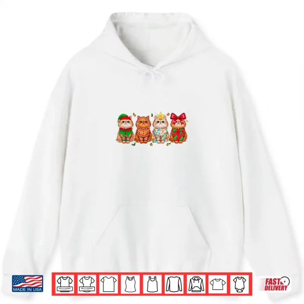 Hoodie Christmas Persian Cat Holiday Lights Gingerbread Costume Shirt