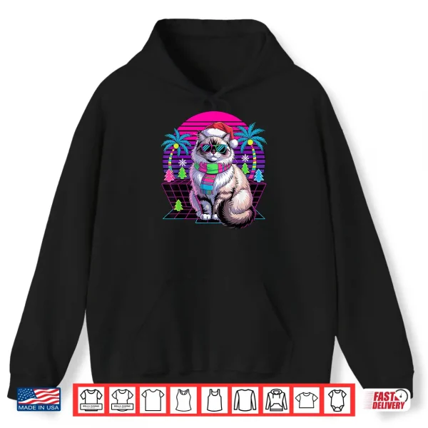 Hoodie Christmas Synthwave Ragdoll Cat Sunglasses Ragdolls Shirt