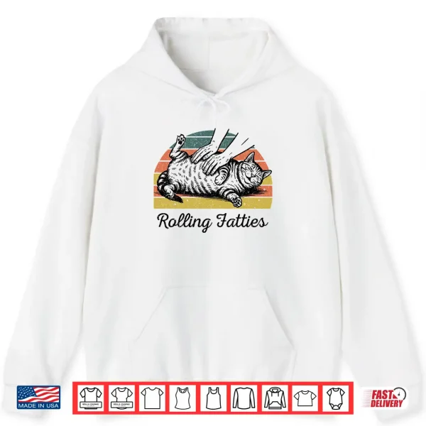 Hoodie Chubby Tabby Cat Pure Bread Rolling Fatties Funny Vintage Comfort Colors Crop Top