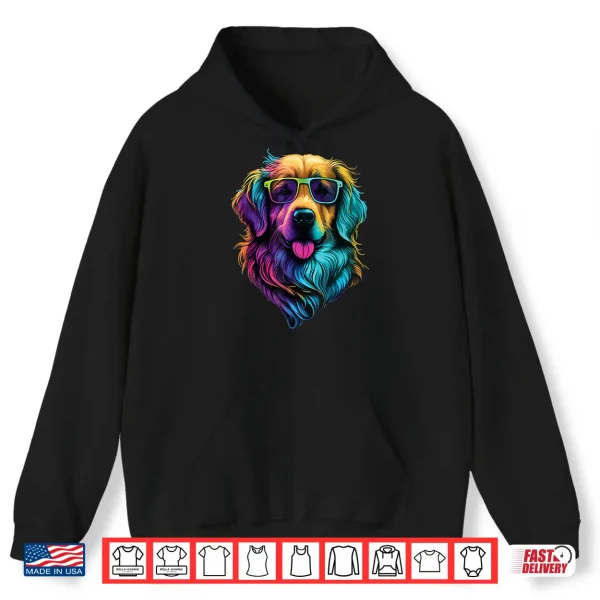 Hoodie Colorful Golden Retriever Art Dog Owner Canine Lover Shirt