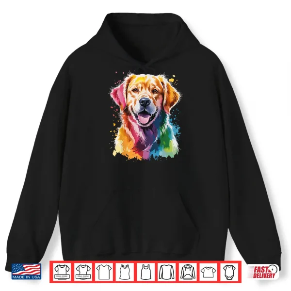 Hoodie Colorful Golden Retriever Artwork Professional Graphic Shirt