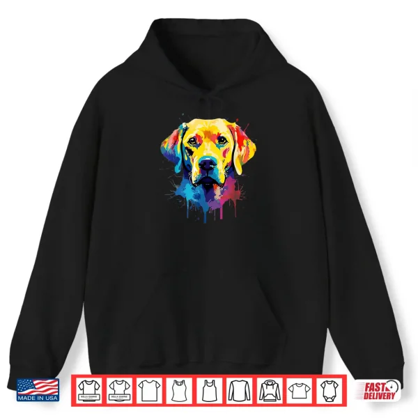 Hoodie Colourful Labrador Yellow Golden Lab Retriever Splash Paint Shirt