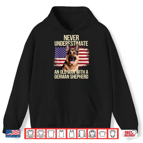Hoodie Cool German Shepherd Design for Men Grandpa Dog Lover Owner Shirt
