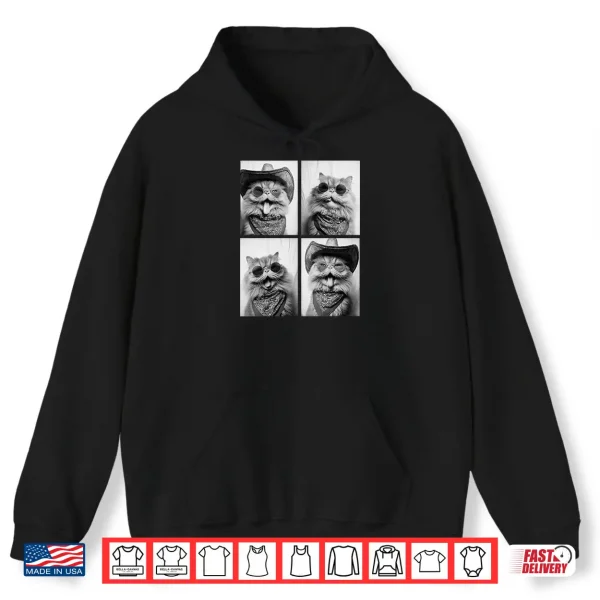 Hoodie Cowboy Persian Cat Sunglasses Animal Photo Booth Pet Western Shirt
