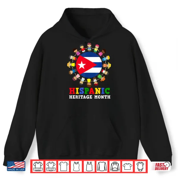 Hoodie Cuban Flag Hispanic Heritage Cuba Boy Girl Kids Shirt
