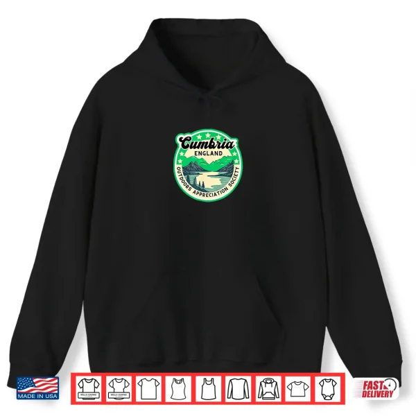Hoodie Cumbria England Lake District Cumbrian Hiking Backpacking Shirt