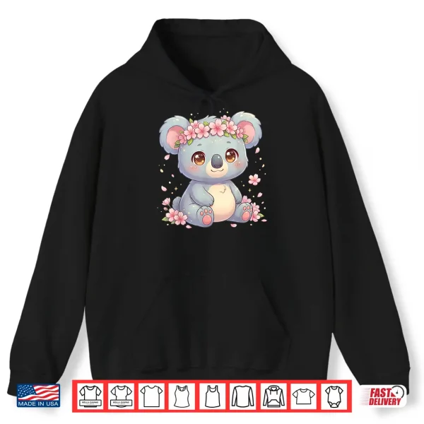Hoodie Cute Anime Koala with Cherry Blossoms Flower Kids Girls Boys Shirt 2