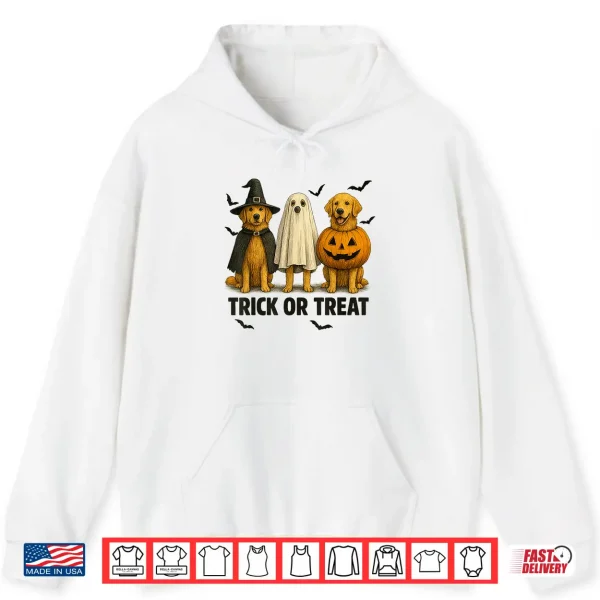 Hoodie Cute Dog Halloween Costume Golden Retriever Trick Or Treat Shirt