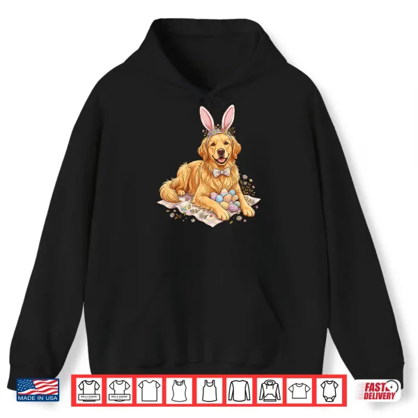 Hoodie Cute Golden Retriever Dog Funny Easter Shirt