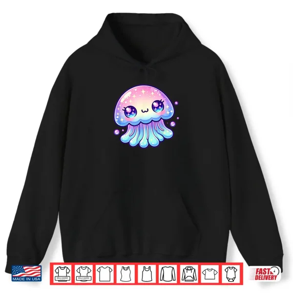 Hoodie Cute Kawaii Jellyfish Anime Fun Blue Pink Sea Critter Shirt