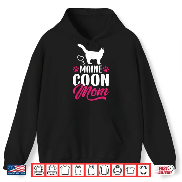 Hoodie Cute Maine Coon Mom Maine Coon Cat Professional Minimalist Modern Graphic Shirt