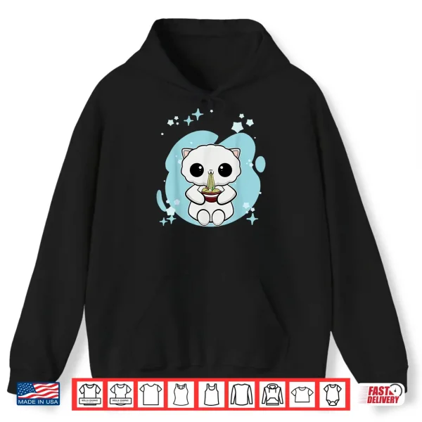 Hoodie Cute Persian Cat Anime Kitten Ramen Shirt