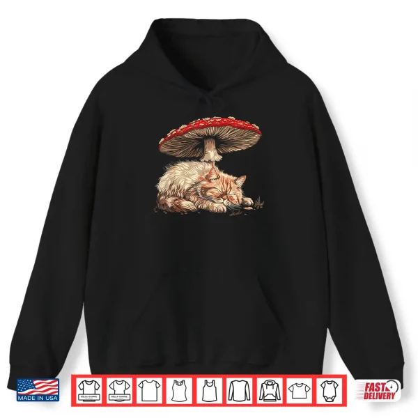 Hoodie Cute Persian Cat Cottagecore Aesthetic Under The Mushroom Shirt