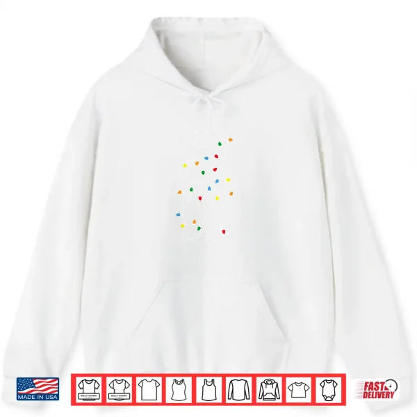 Hoodie Cute Poodle With Christmas Lights Funny Poodle Christmas Shirt