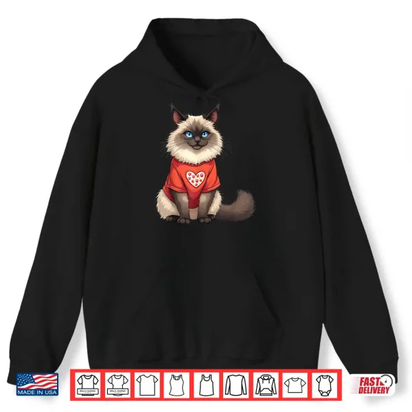 Hoodie Cute Ragdoll Cat Heart Paw for A Cat Owner Shirt