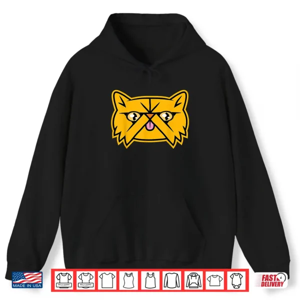 Hoodie Cute Smooshed Face Orange Persian Cat Graphic Tee T Shirt