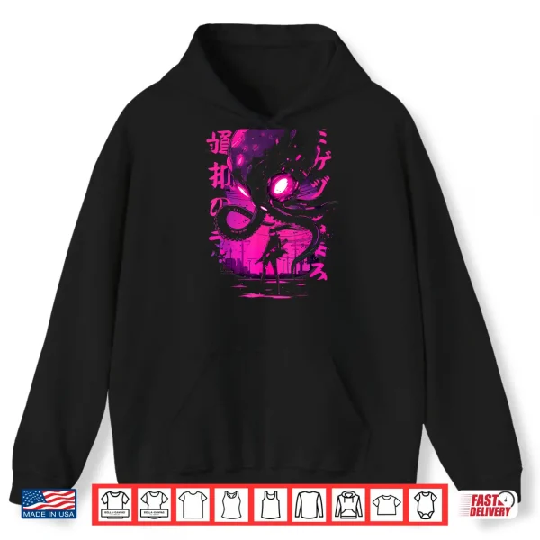 Hoodie Cyberpunk Anime Girl Kaiju Octopus Manga Gothic Japanese Shirt