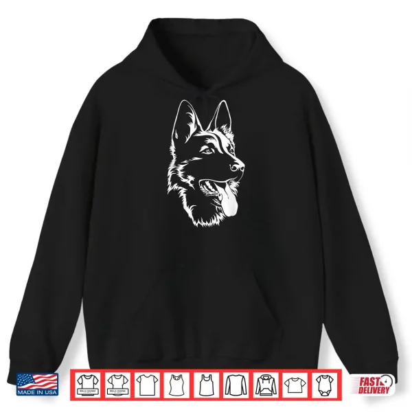 Hoodie Dog Silhouette Sitting German Shepherd Shirt