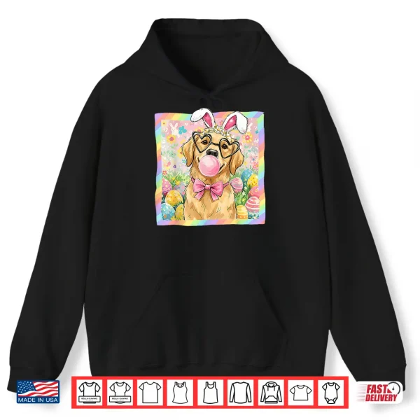 Hoodie Easter Dog Bunny Ear Funny Golden Retriever Easter Bunny Dog Shirt